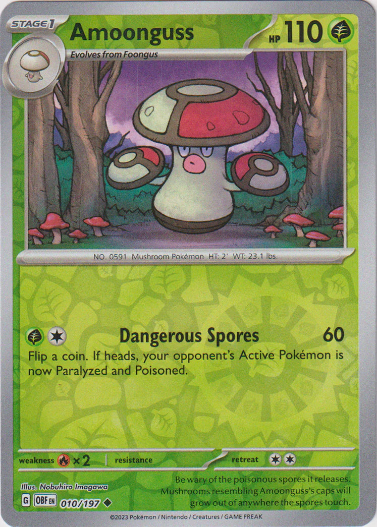 Pokemon TCG -Obsidian Flames -#10 -Amoonguss -Uncommon -Reverse Holo