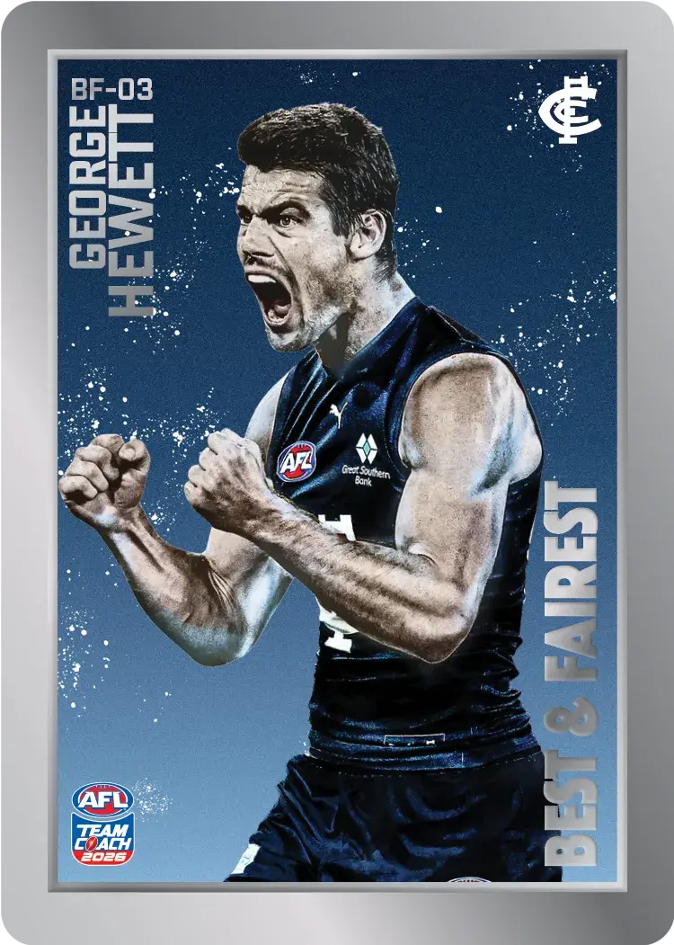 Teamcoach 2026 Best & Fairest Silver BF-03 George Hewett - Carlton Blues