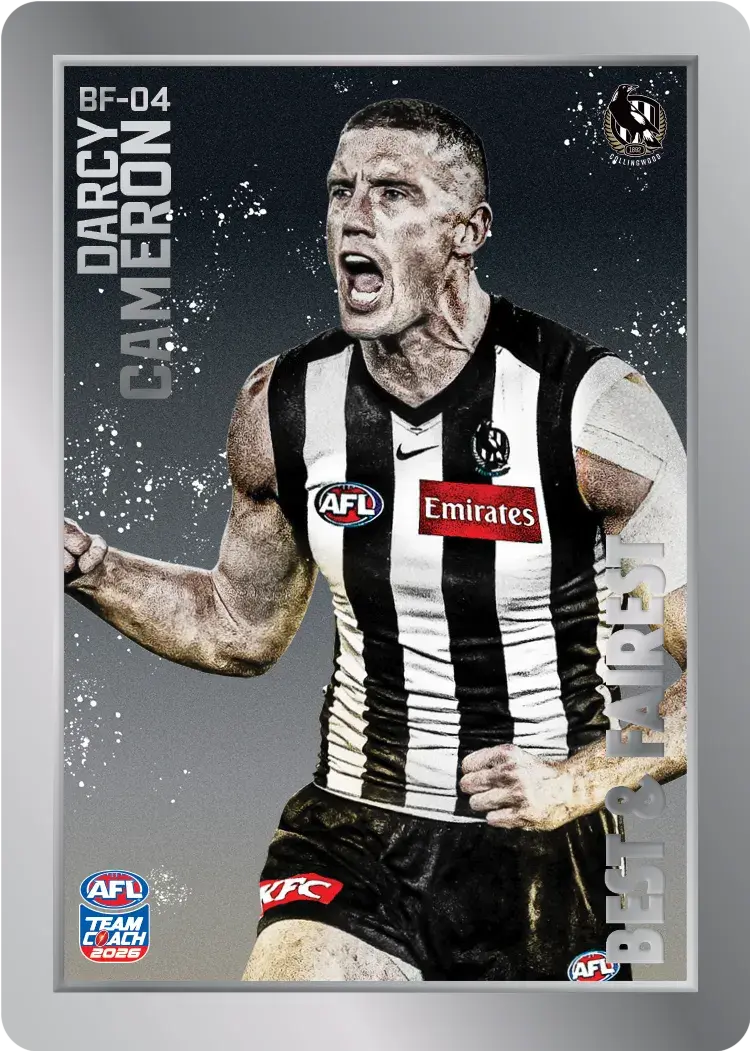 Teamcoach 2026 Best & Fairest Silver BF-04 Darcy Cameron - Collingwood Magpies