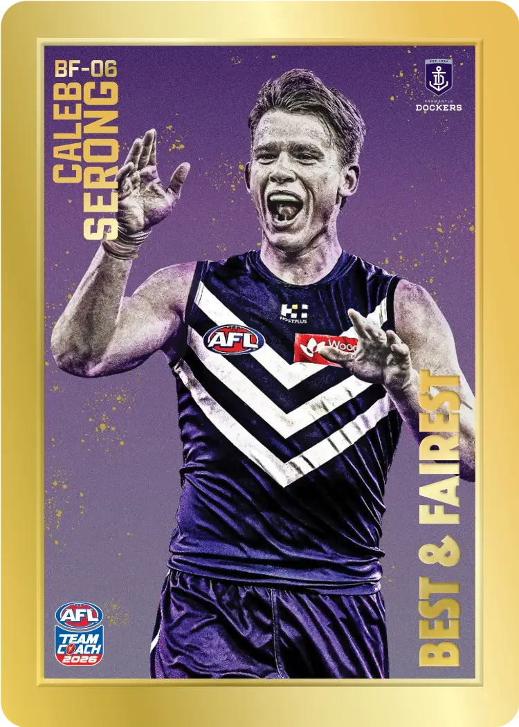 Teamcoach 2026 Best & Fairest Gold BF-06 Caleb Serong - Fremantle Dockers