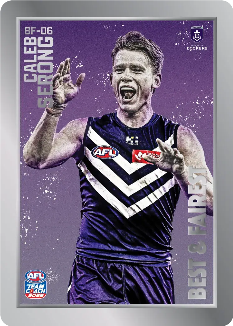 Teamcoach 2026 Best & Fairest Silver BF-06 Caleb Serong - Fremantle Dockers