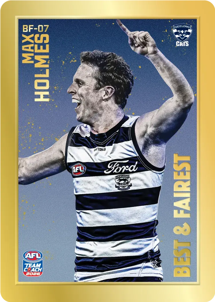 Teamcoach 2026 Best & Fairest Gold BF-07 Max Holmes - Geelong Cats