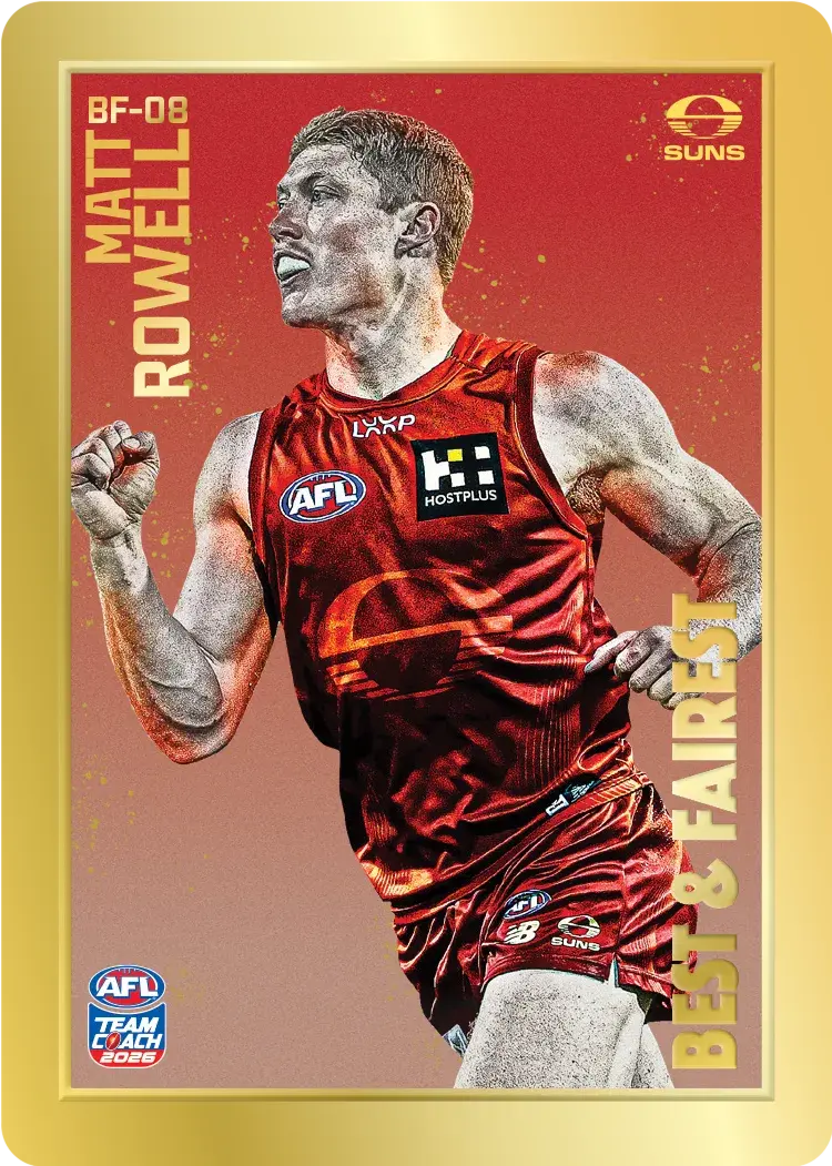 Teamcoach 2026 Best & Fairest Gold BF-08 Matt Rowell - Gold Coast Suns