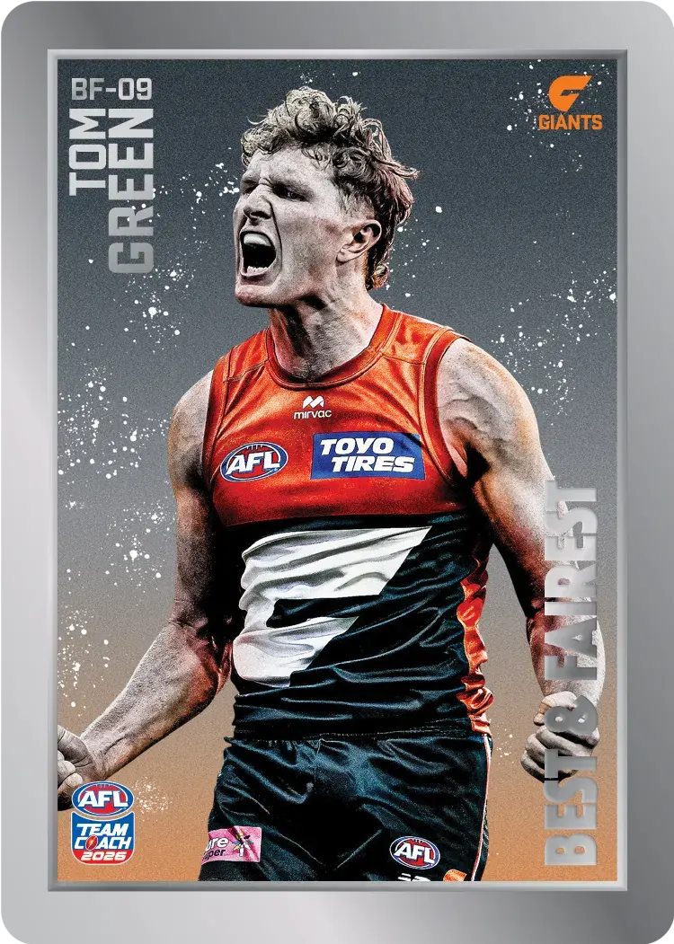 Teamcoach 2026 Best & Fairest Silver BF-09 Tom Green - GWS Giants