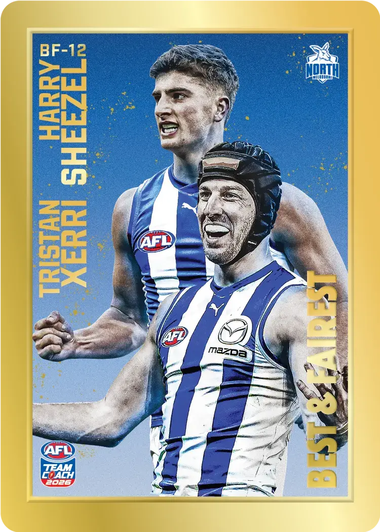 Teamcoach 2026 Best & Fairest Gold BF-12 Harry Sheezel/Tristan Xerri - North Melbourne