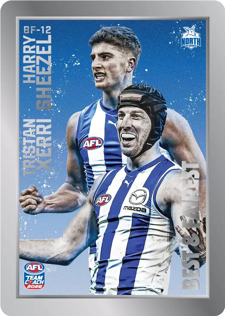 Teamcoach 2026 Best & Fairest Silver BF-12 Harry Sheezel/Tristan Xerri - North Melbourne
