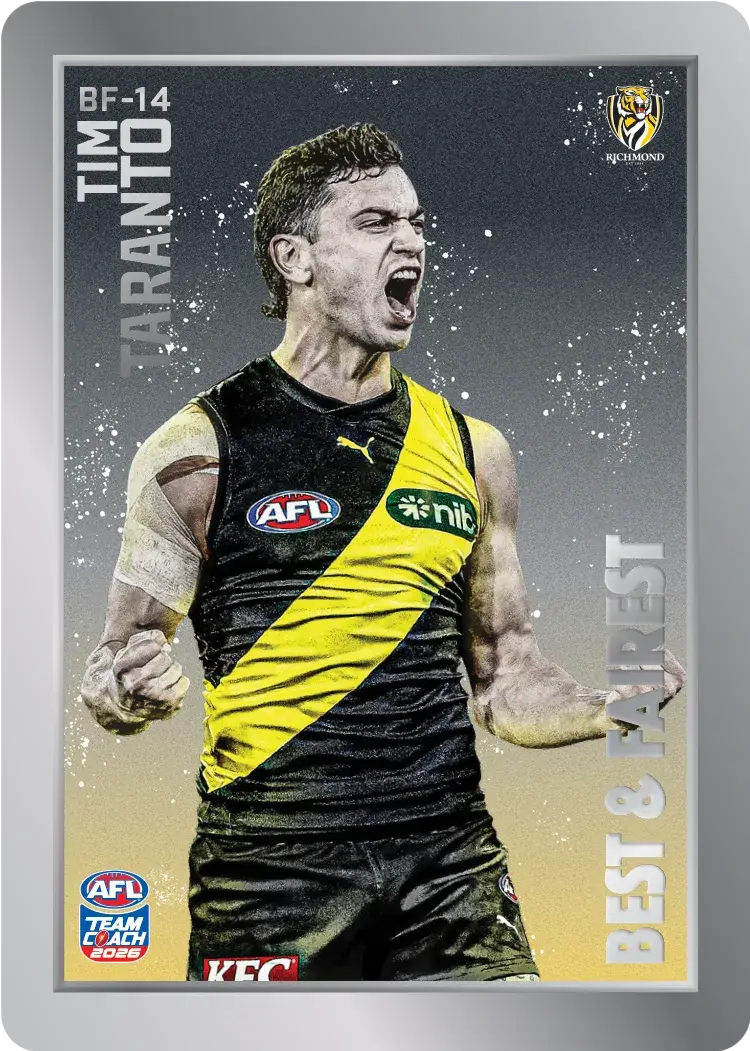 Teamcoach 2026 Best & Fairest Silver BF-14 Tim Taranto - Richmond Tigers