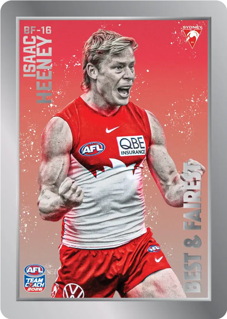 Teamcoach 2026 Best & Fairest Silver BF-16 Isaac Heeney - Sydney Swans