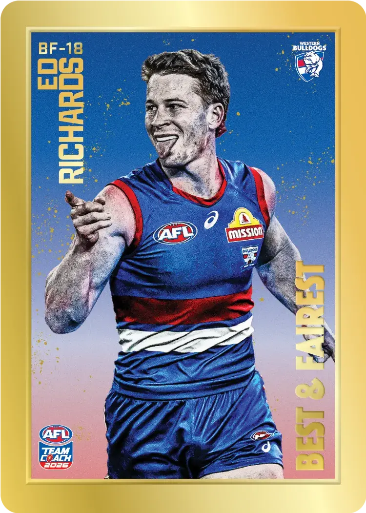 Teamcoach 2026 Best & Fairest Gold BF-18 Ed Richards - Western Bulldogs