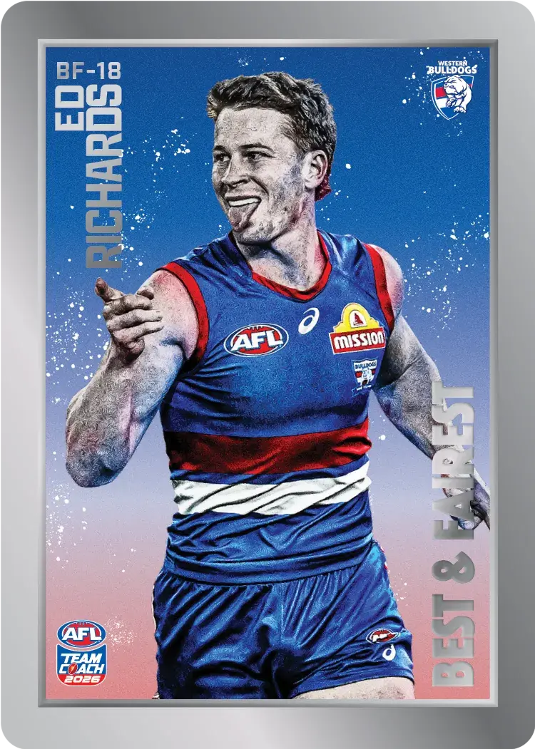 Teamcoach 2026 Best & Fairest Silver BF-18 Ed Richards - Western Bulldogs