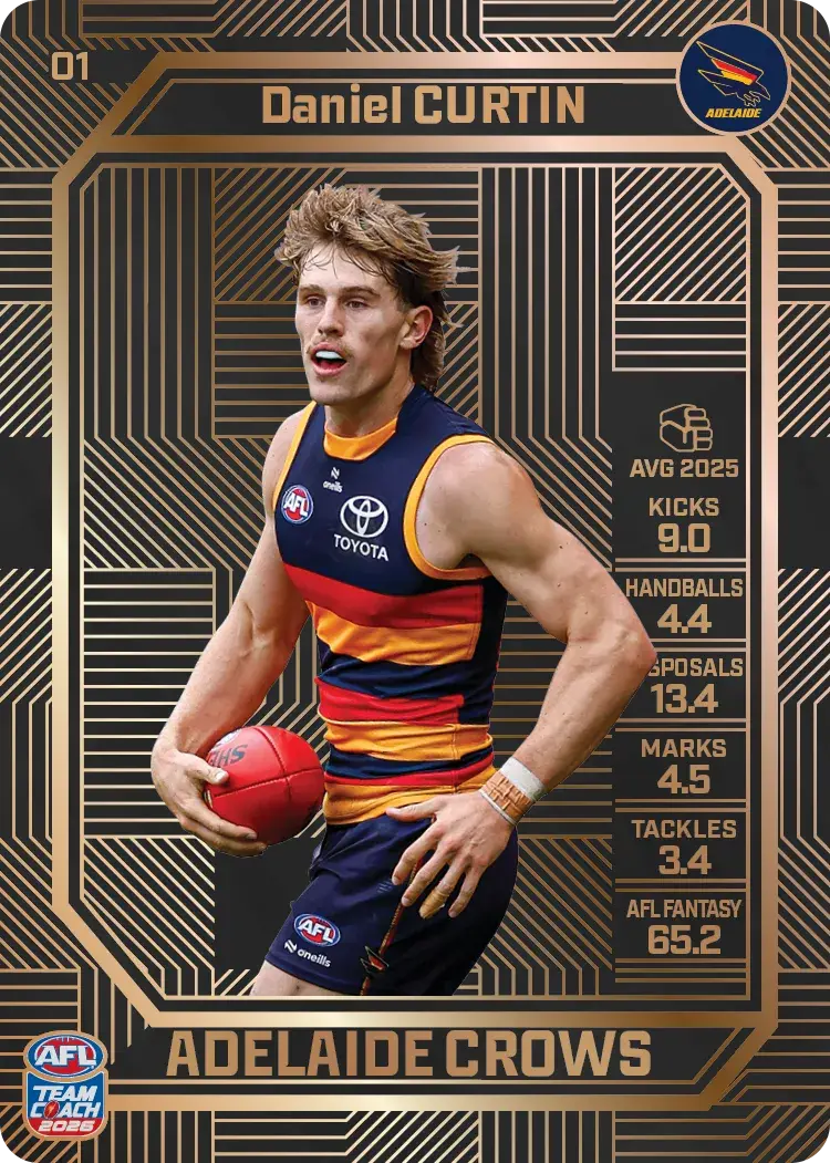 Teamcoach 2026 Base Bronze Card #01 Daniel Curtin - Adelaide Crows