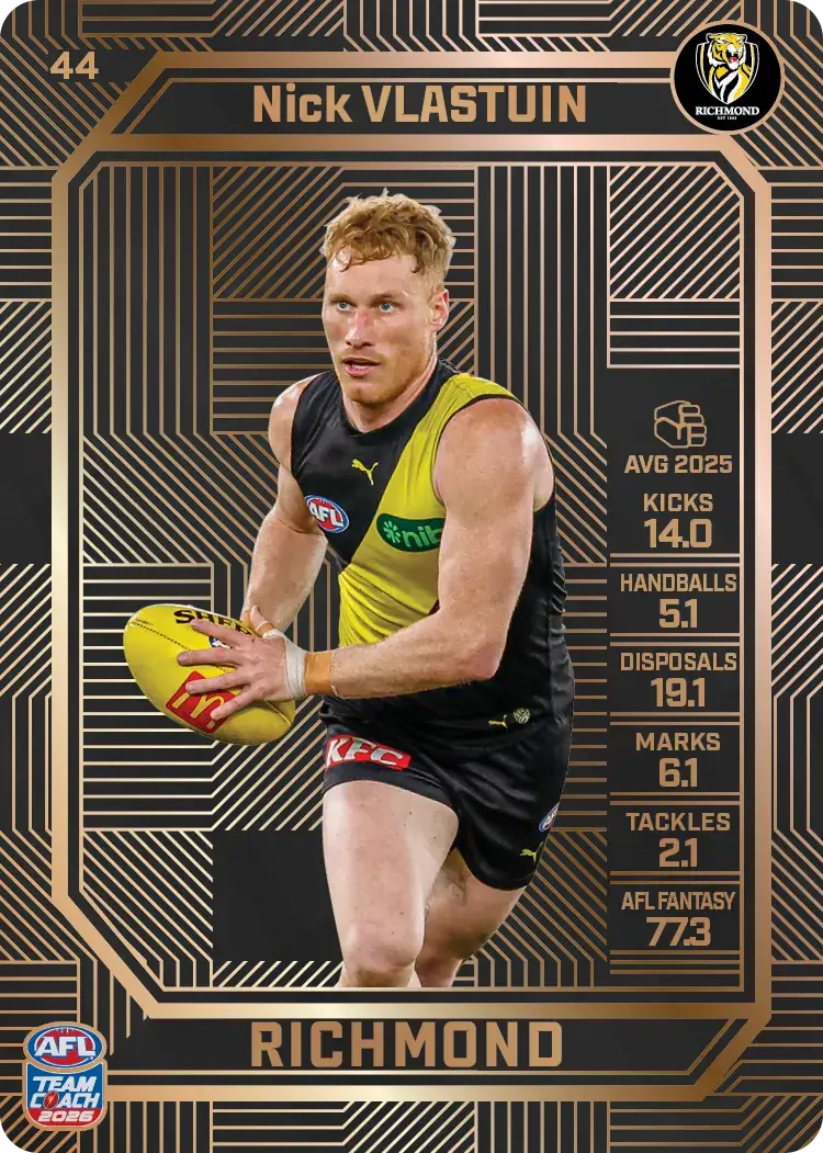 Teamcoach 2026 Base Bronze Card #44 Nick Vlastuin - Richmond
