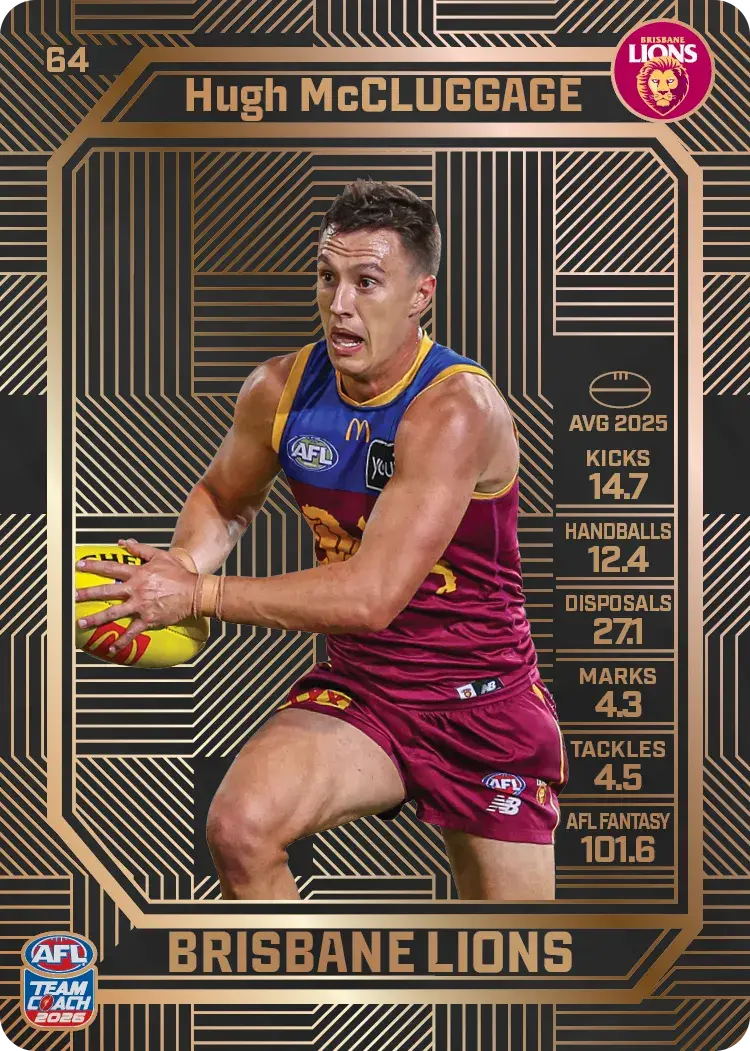 Teamcoach 2026 Base Bronze Card #64 Hugh McCluggage - Brisbane Lions