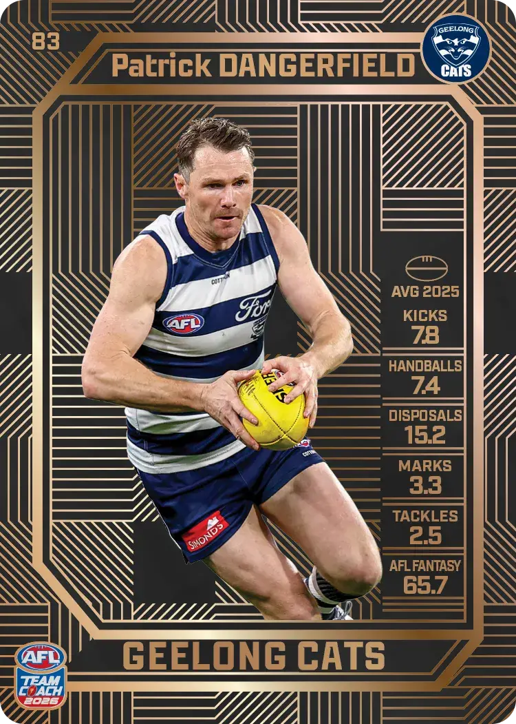 Teamcoach 2026 Base Bronze Card #83 Patrick Dangerfield - Geelong