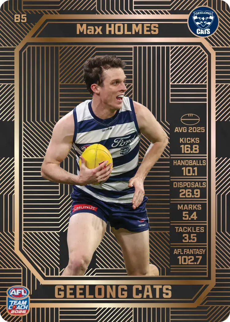 Teamcoach 2026 Base Bronze Card #85 Max Holmes - Geelong