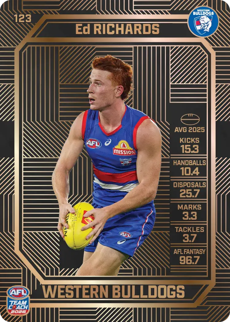 Teamcoach 2026 Base Bronze Card #123 Ed Richards - Western Bulldogs