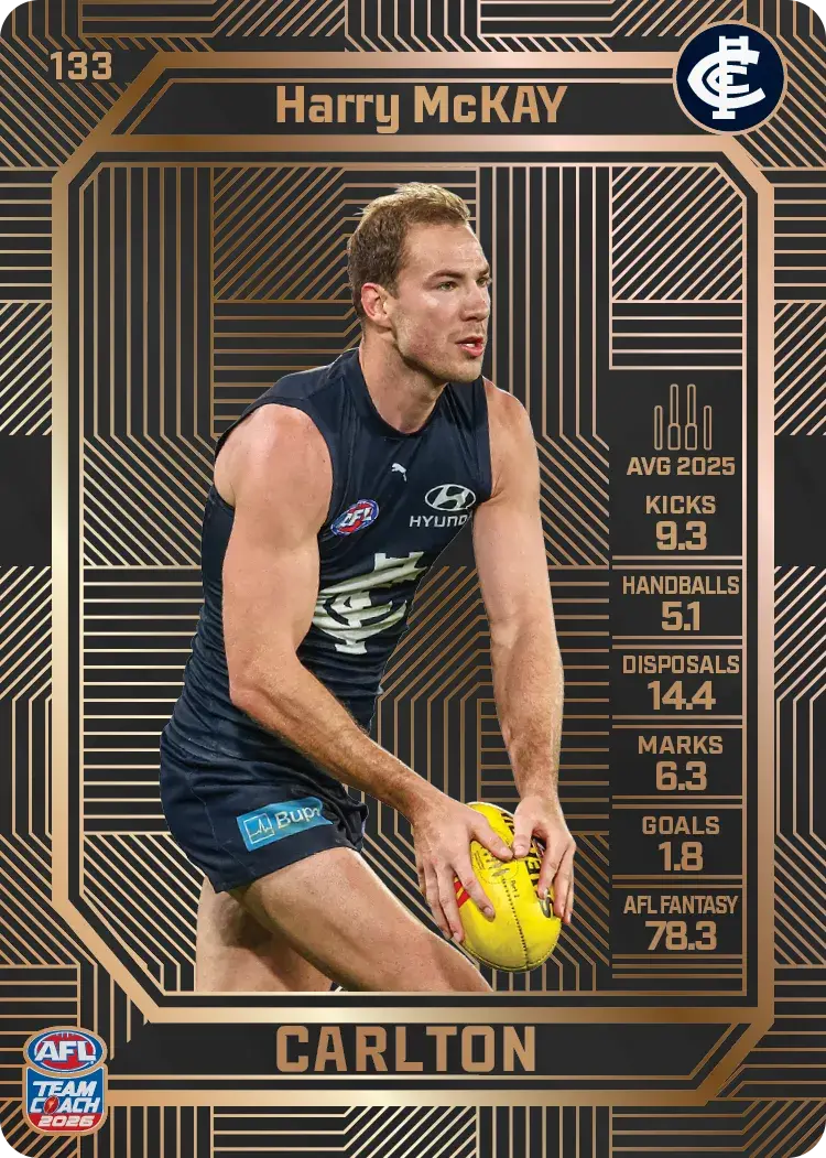 Teamcoach 2026 Base Bronze Card #133 Harry McKay - Carlton