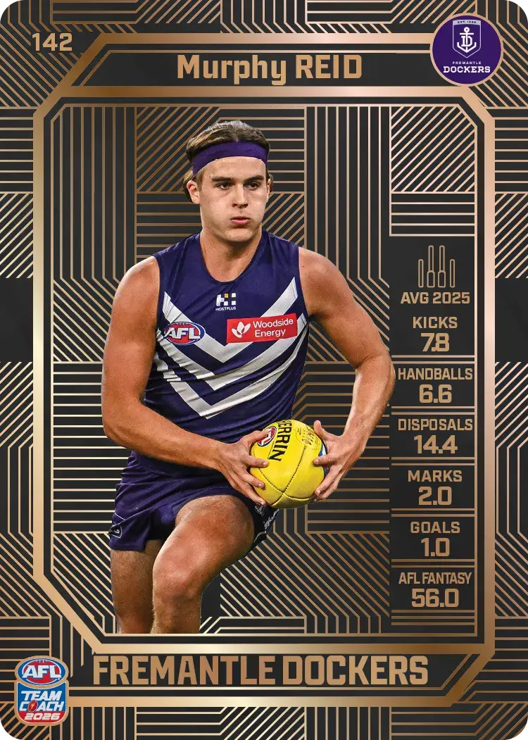 Teamcoach 2026 Base Bronze Card #142 Murphy Reid - Fremantle