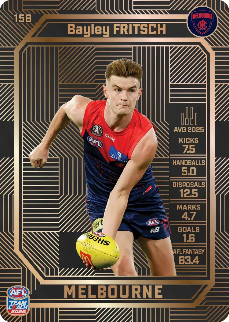 Teamcoach 2026 Base Bronze Card #158 Bayley Fritsch - Melbourne