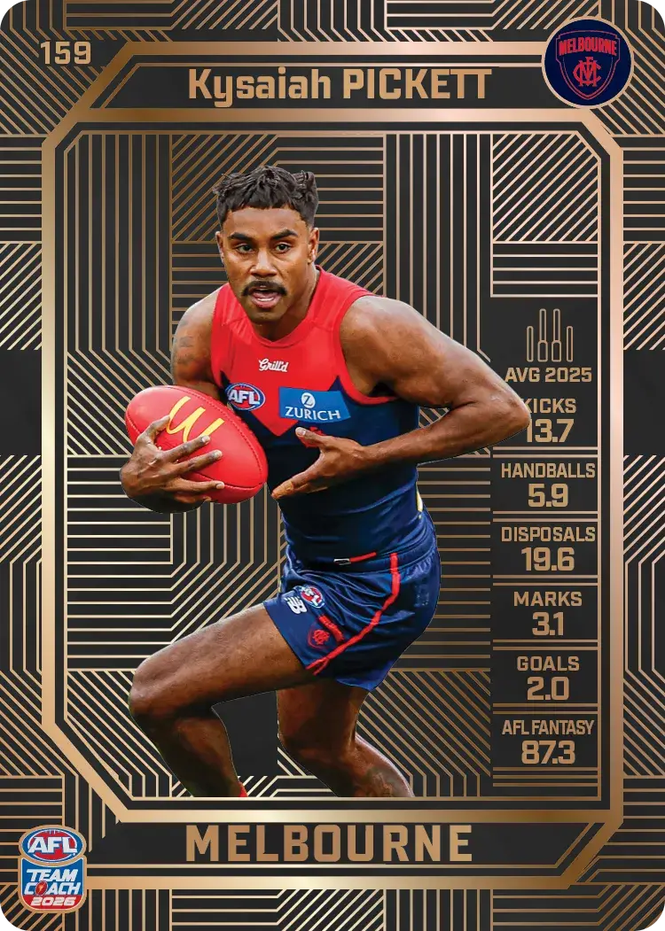 Teamcoach 2026 Base Bronze Card #159 Kysaiah Pickett - Melbourne