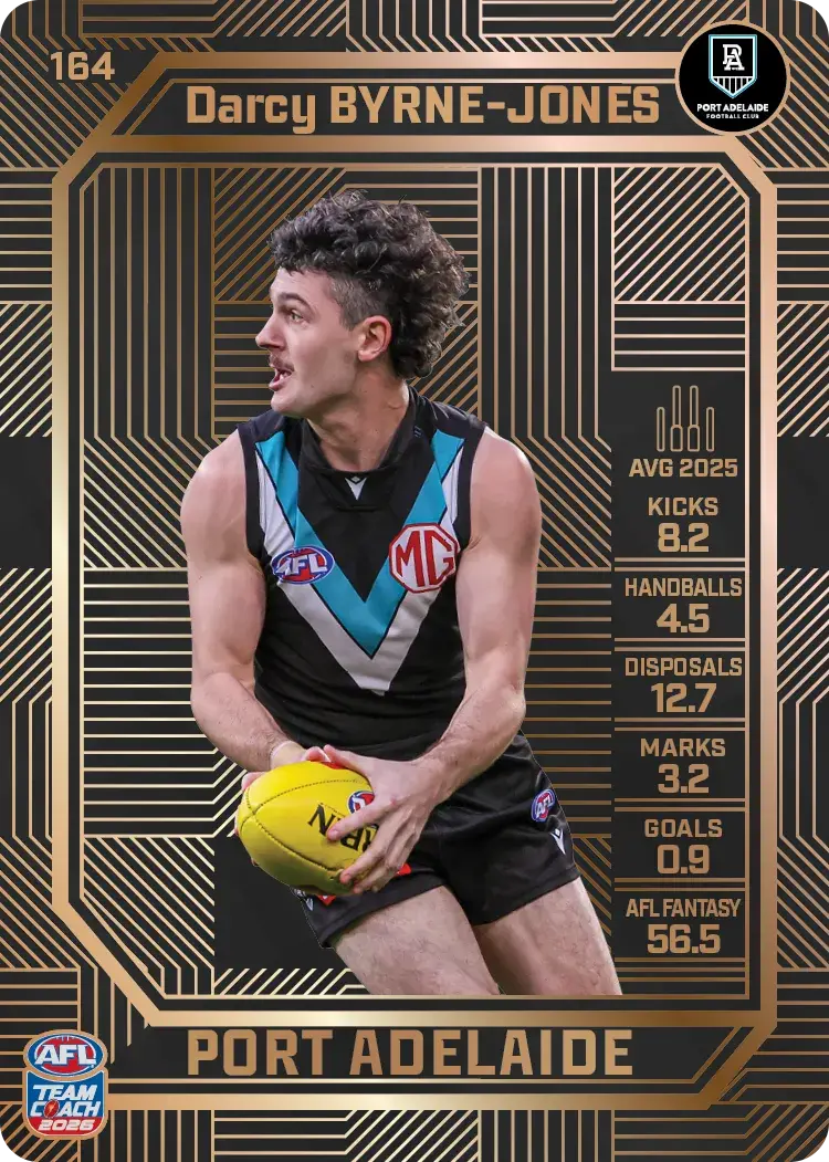 Teamcoach 2026 Base Bronze Card #164 Darcy Byrne-Jones - Port Adelaide
