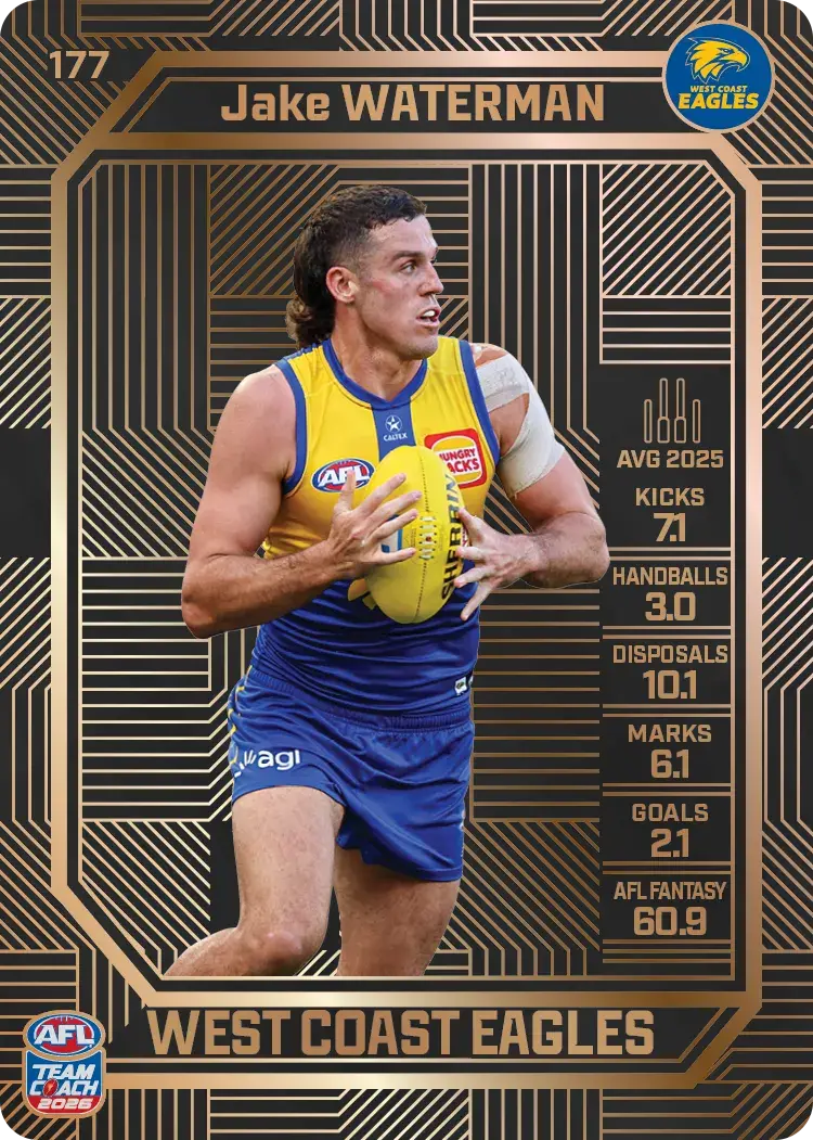 Teamcoach 2026 Base Bronze Card #177 Jake Waterman - West Coast