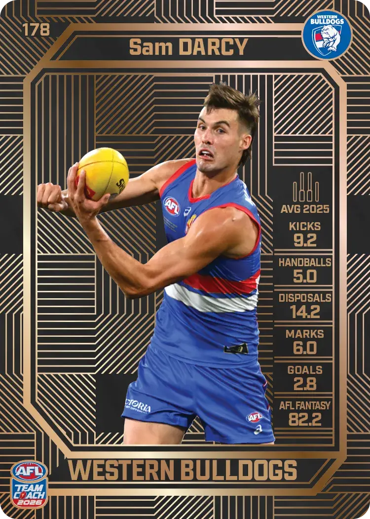 Teamcoach 2026 Base Bronze Card #178 Sam Darcy - Western Bulldogs