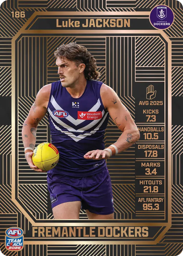 Teamcoach 2026 Base Bronze Card #186 Luke Jackson - Fremantle