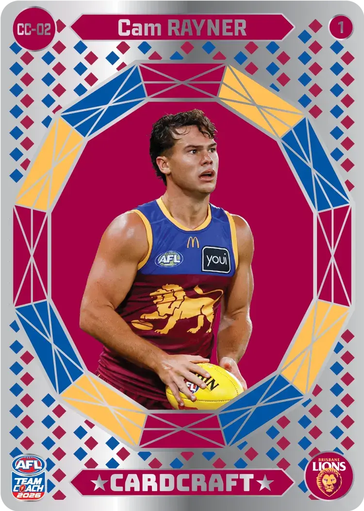 Teamcoach 2026 Card Craft CC-02 Cam Rayner #1 - Brisbane Lions