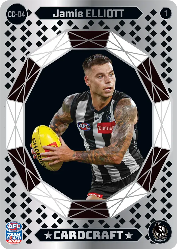 Teamcoach 2026 Card Craft CC-04 Jamie Elliott #1 - Collingwood Magpies