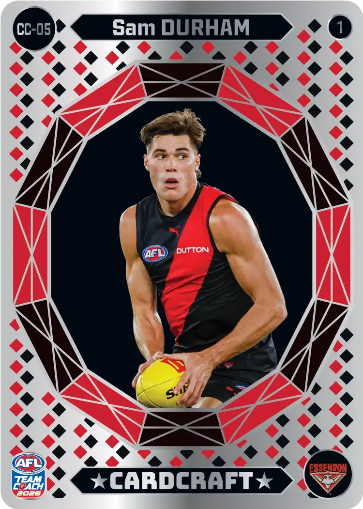 Teamcoach 2026 Card Craft CC-05 Sam Durham #1 - Essendon Bombers