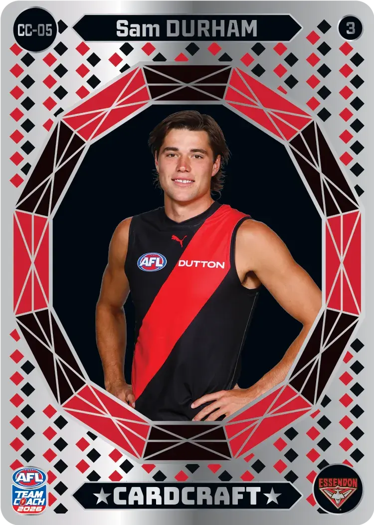 Teamcoach 2026 Card Craft CC-05 Sam Durham #3 - Essendon Bombers