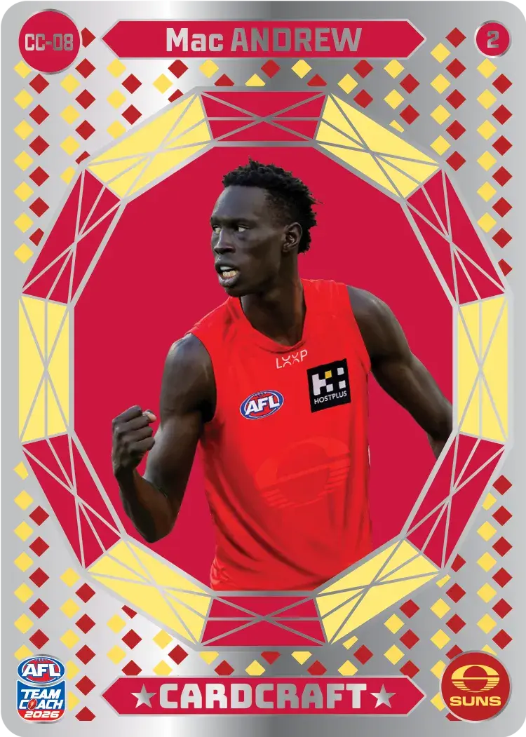 Teamcoach 2026 Card Craft CC-08 Mac Andrew #2 - Gold Coast Suns