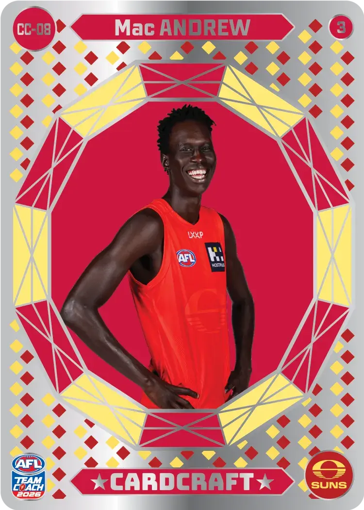 Teamcoach 2026 Card Craft CC-08 Mac Andrew #3 - Gold Coast Suns