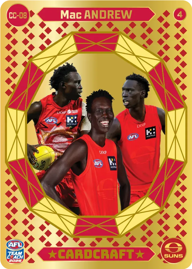 Teamcoach 2026 Card Craft CC-08 Mac Andrew #4 - Gold Coast Suns