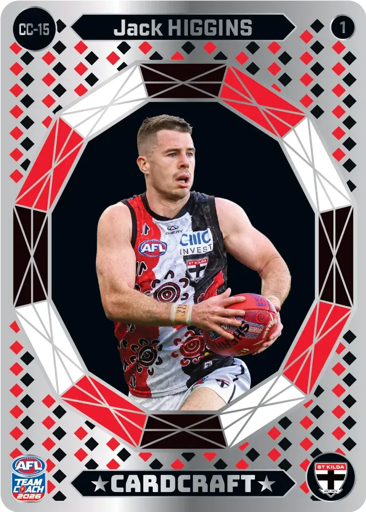 Teamcoach 2026 Card Craft CC-15 Jack Higgins #1 - St Kilda Saints