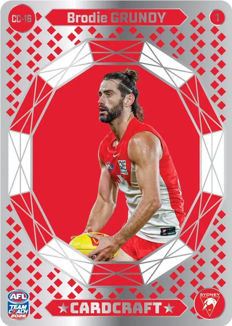 Teamcoach 2026 Card Craft CC-16 Brodie Grundy #1 - Sydney Swans