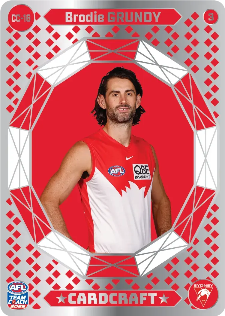 Teamcoach 2026 Card Craft CC-16 Brodie Grundy #3 - Sydney Swans