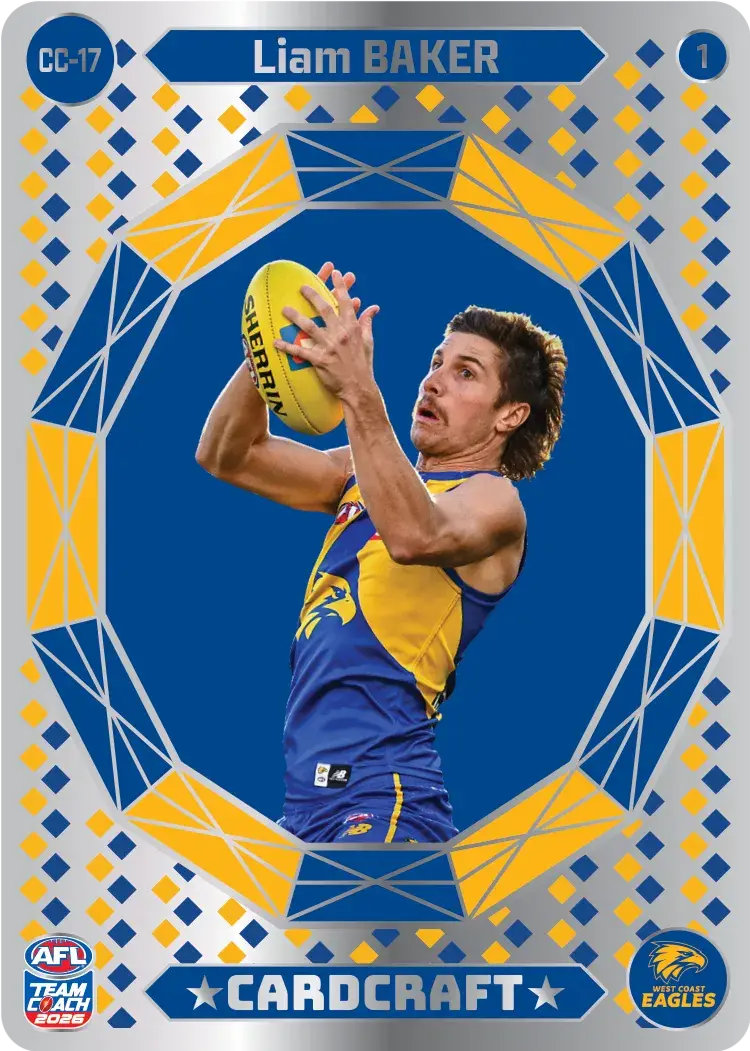 Teamcoach 2026 Card Craft CC-17 Liam Baker #1 - West Coast Eagles