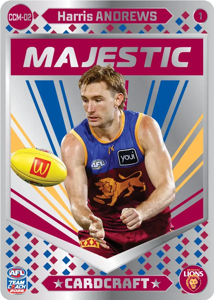Teamcoach 2026 Card Craft Majestic CCM-02 Harris Andrews #1 - Brisbane Lions