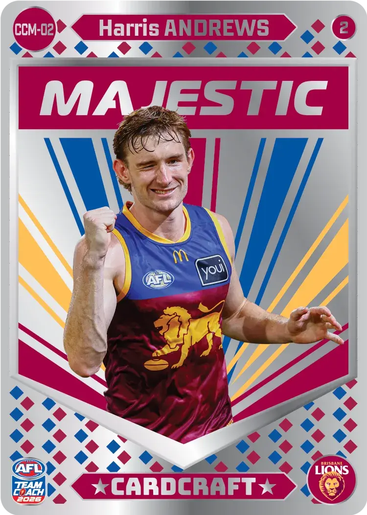Teamcoach 2026 Card Craft Majestic CCM-02 Harris Andrews #2 - Brisbane Lions