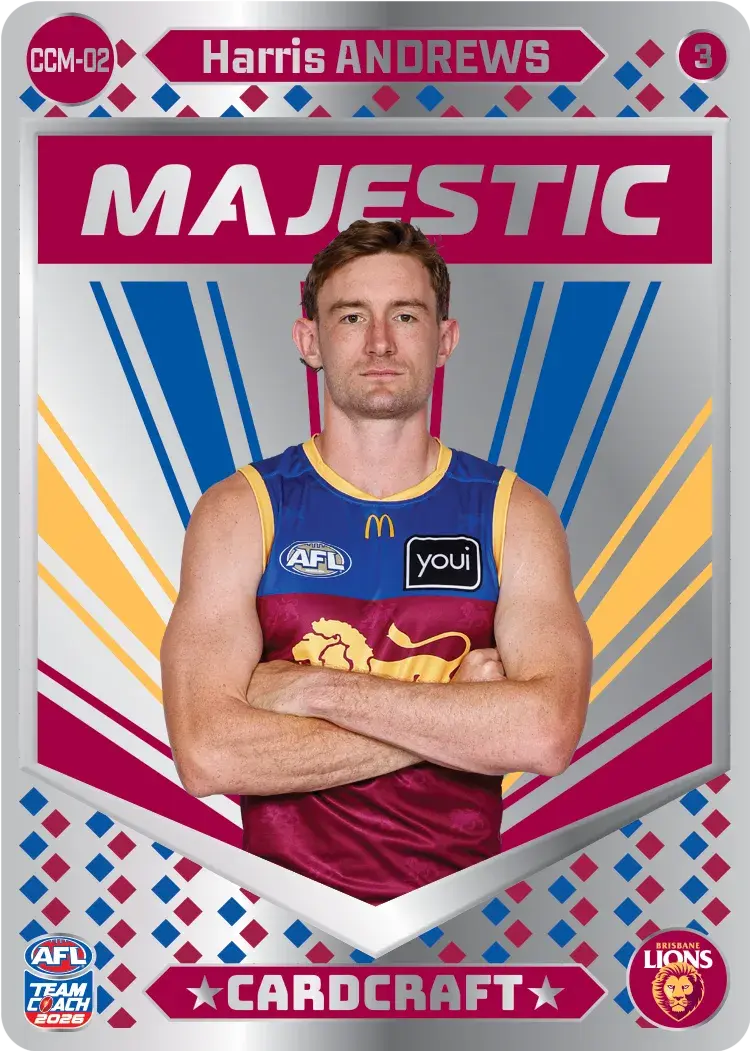 Teamcoach 2026 Card Craft Majestic CCM-02 Harris Andrews #3 - Brisbane Lions