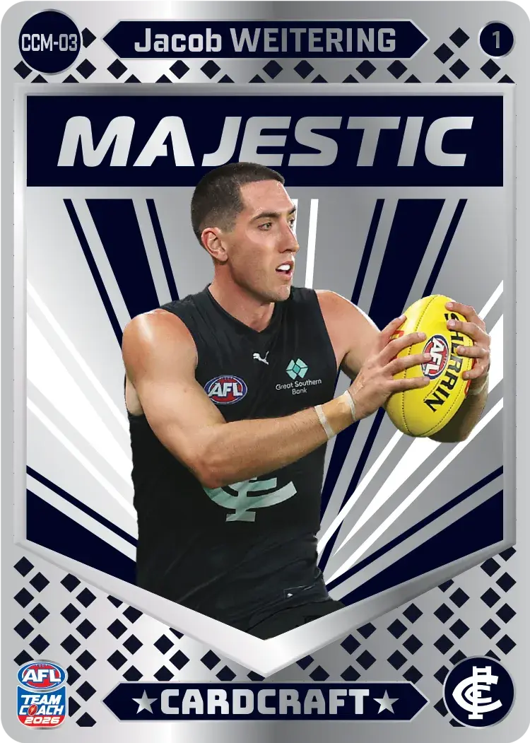 Teamcoach 2026 Card Craft Majestic CCM-03 Jacob Weitering #1 - Carlton Blues