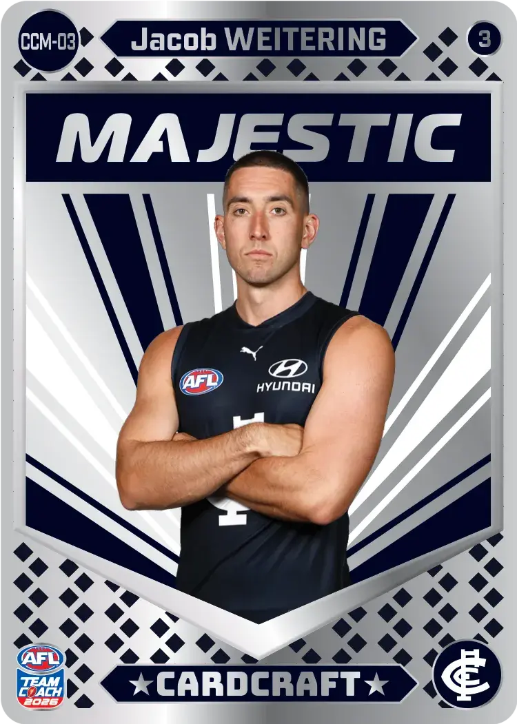 Teamcoach 2026 Card Craft Majestic CCM-03 Jacob Weitering #3 - Carlton Blues