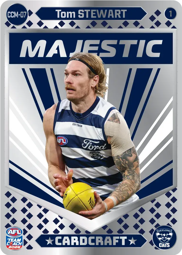 Teamcoach 2026 Card Craft Majestic CCM-07 Tom Stewart #1 - Geelong Cats