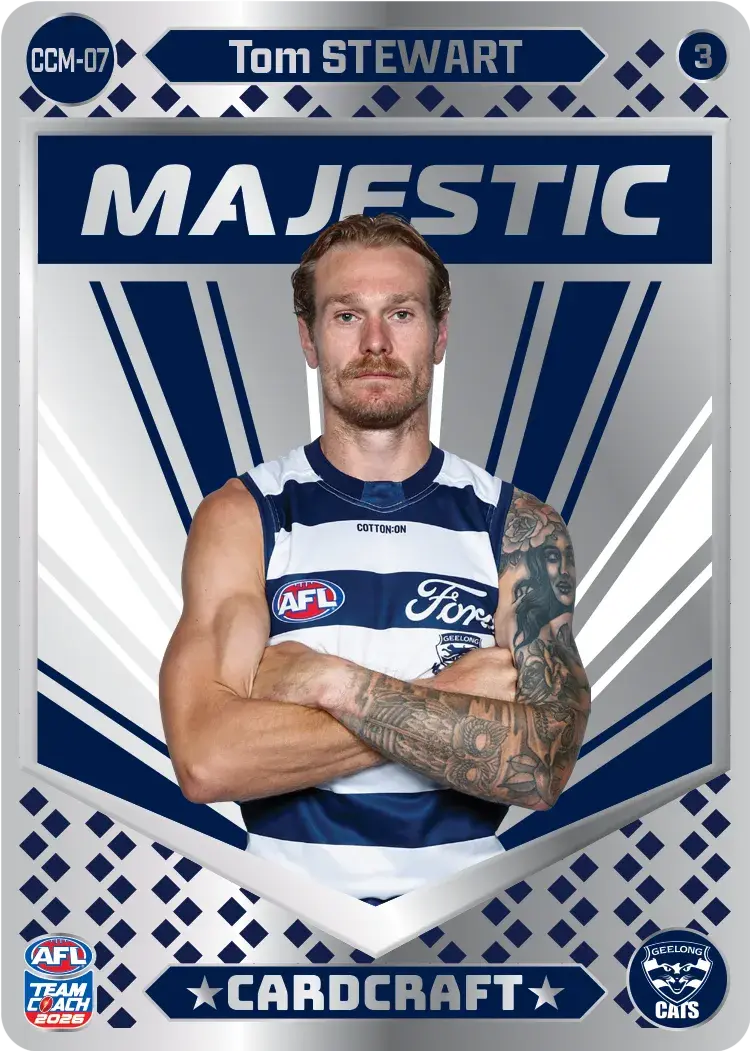Teamcoach 2026 Card Craft Majestic CCM-07 Tom Stewart #3 - Geelong Cats