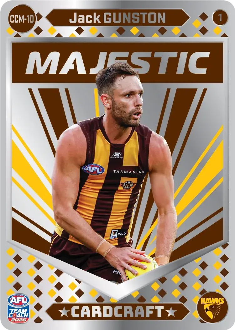Teamcoach 2026 Card Craft Majestic CCM-10 Jack Gunston #1 - Hawthorn Hawks