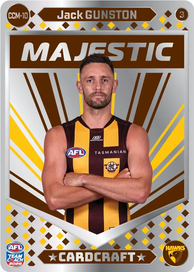 Teamcoach 2026 Card Craft Majestic CCM-10 Jack Gunston #3 - Hawthorn Hawks