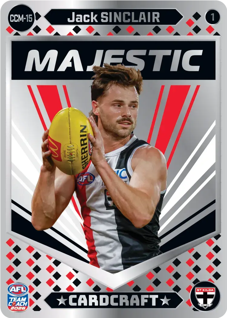 Teamcoach 2026 Card Craft Majestic CCM-15 Jack Sinclair #1 - St Kilda Saints