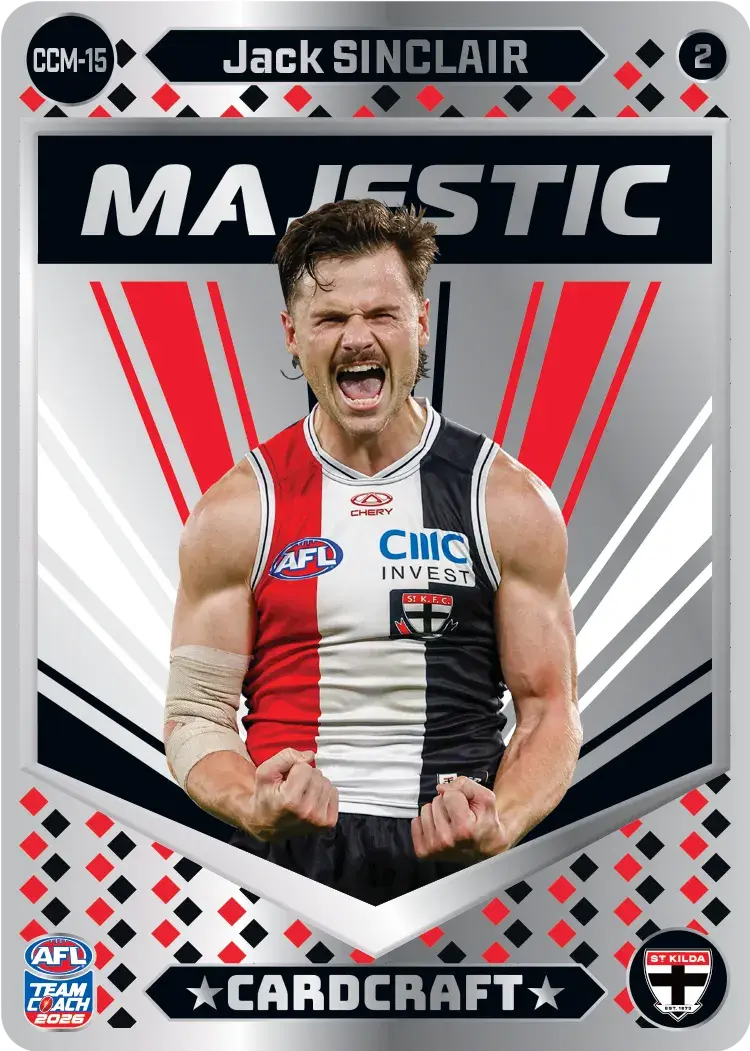 Teamcoach 2026 Card Craft Majestic CCM-15 Jack Sinclair #2 - St Kilda Saints